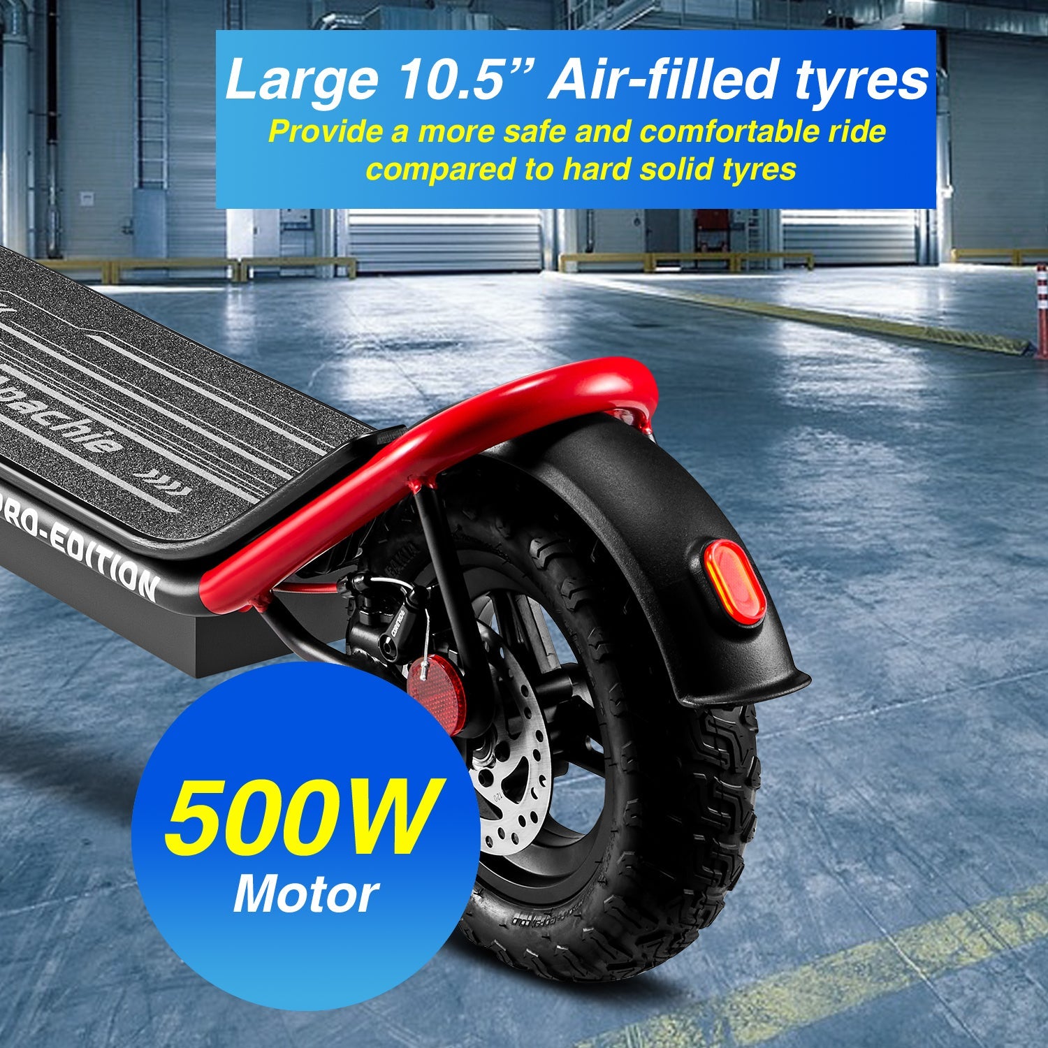 Apachie 500W Pro Edition Adult Electric Scooter - RED