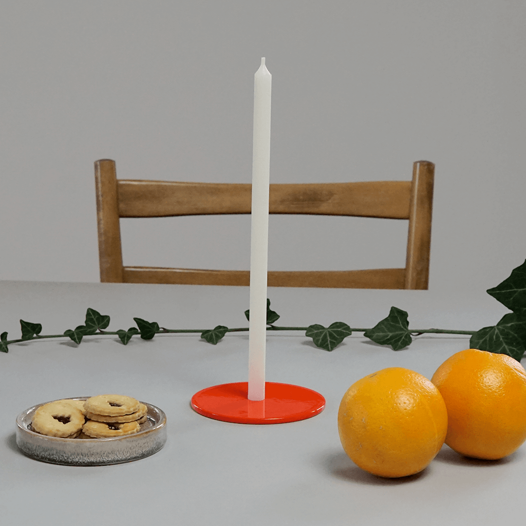 CLOU EDITION – Kerzenständer, Edition 01 Leuchtrot (Sonderfarbe)